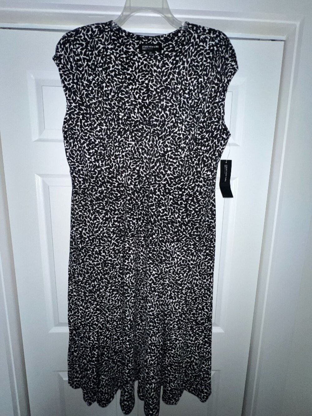 Jones New York Dress Size 20W Black White Sleeveless